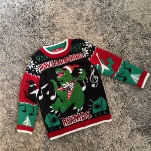 32 Degrees Holiday Dinosaur Sweater - Red, Green, Black